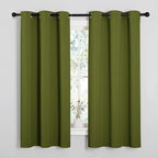 NICETOWN Olive Green Blackout Curtains 68 inches Length for Laundry Room, 2 Panels, 42" Wide, Thermal Insulated Decoration Drapes for Office Window