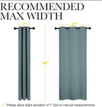 NICETOWN Modern Blackout Curtains Noise Reducing, Thermal Insulated and Privacy Room Darkening Drape Panels for Boy's Guest Room Door Small Short Window (Greyish Blue, 2 Panels, W29 x L45 -Inch)