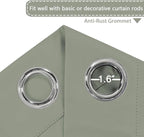 H.VERSAILTEX Blackout Patio Curtains 100 x 84 Inches for Sliding Door Extral Wide Blackout Curtain Panels Thermal Insulated Room Divider - Grommet Top, 7' Tall by 8.5' Wide - Sea Grass