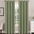 H.VERSAILTEX Blackout Window Treatment Curtains/Panels, Thermal Insulated Room Darkening Solid Grommet Drapes for Bedroom/Living Room Window (52 Inch by 108 Inch, Sage, Set of 2)