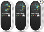 NICGOL Upgraded Natural Gas Leak Detector & Carbon Monoxide Detectors - 4 in 1 Natural, Propane, Co and Gas Detector -Carbon Monoxide Detectors Plug in -Temperature & Humidity for Home, RV (3 Packs)