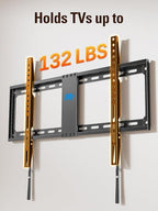 Mounting Dream TV Mount Fixed for Most 42-84 Inch Flat Screen TVs, UL Listed TV Wall Mount Bracket up to VESA 600 x 400mm and 132 lbs - Fits 16"/18"/24" Studs - Low Profile and Space Saving MD2163-K