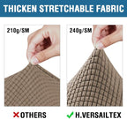 H.VERSAILTEX 4 Piece Stretch Sofa Covers for 3 Cushion Couch Covers for Living Room Furniture Slipcovers (Base Cover Plus 3 Seat Cushion Covers) Upgraded Thicker Jacquard Fabric (Sofa, Macchiato)