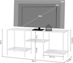 White TV Stand with Storage for 50 Inch TV Modern Entertainment Center with Open Storage Shelves 3 Tier Wood TV Console Table Media Cabinet for Living Room Bedroom Office