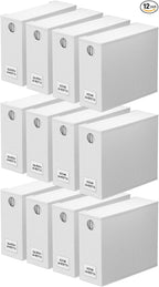 SpaceAid 12 Pack Bed Sheet Organizers and Storage, Foldable Sheet Organizer for Linen Closet, Sheets Set Folder Keeper with Window XL (Queen & King Size) Bedding Container (White, 12 Pack)