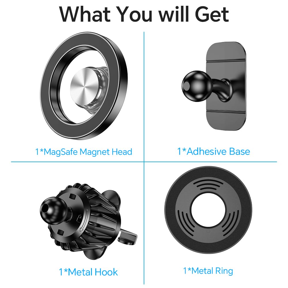 for Magsafe Car Mount 【20 Strong Magnets】 Magnetic Phone Holder for Car | AlluCanFind