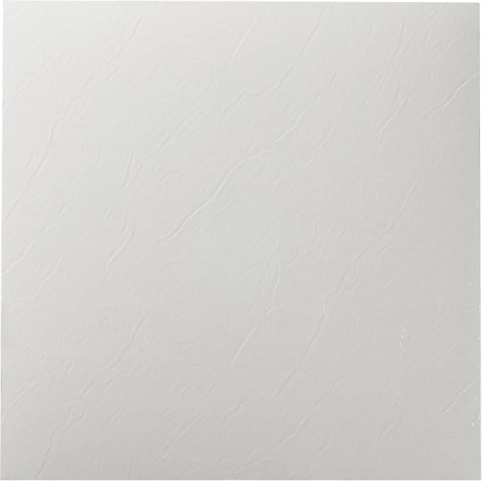 Nexus Self Adhesive 12-Inch Vinyl Floor Tiles, 20 Tiles - 12" x 12", White Slate Pattern - Peel & Stick, DIY Flooring for Kitchen, Dining Room, Bedrooms & Bathrooms by Achim Home Décor
