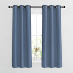NICETOWN Bedroom Blackout Curtains and Drapes 54 inch Long - Window Treatment Thermal Insulated Solid Grommet Light Blocking for Night Shift (Stone Blue, W37 x L54, 2 Panels)