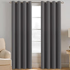 H.VERSAILTEX Blackout Grey Curtains for Patio Door Thermal Insulated Living Room Curtains, Room Darkening Noise Reducing Blackout Curtain for Bedroom, Charcoal Gray, 1 Panel, 52'W x 90'L