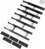 SpaceAid Bamboo Drawer Dividers with Inserts and Labels, Kitchen Adjustable Drawer Organizers, Expandable Organization for Home, Office, Dressers, 7 Dividers with 15 Inserts (17"-22" Black)