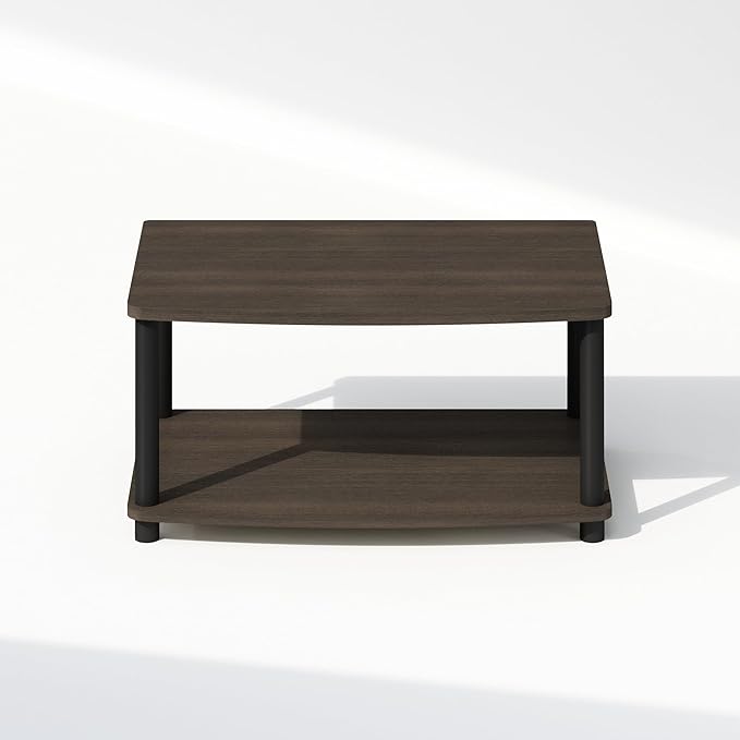 Furinno Turn-N-Tube Printer Stand with Storage, 2-Tier Printer Table, Under Desk Printer Stand, Toolless Assembly, for CPU, Office Supplies, Home Office, Dark Brown