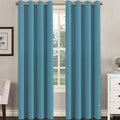 H.VERSAILTEX Premium Blackout Thermal Insulated Room Darkening Curtains for Bedroom/Living Room - Classic Grommet Top (2 Panels, Storm Blue, 52 Inch by 96 Inch)