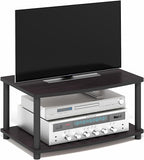 Furinno Turn-N-Tube Printer Stand with Storage, 2-Tier Printer Table, Under Desk Printer Stand, Toolless Assembly, for CPU, Office Supplies, Home Office, Dark Walnut