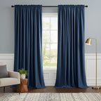NICETOWN Blue Velvet Curtain Panels 84 inch Long, Luxury Rod Pocket Window Treatment Elegant Velvet Curtains for Living Room/Bedroom/Home Theatre (1 Pair, W52 x L84)
