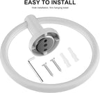 SetSail Towel Holder for Bathroom Wall White Towel Ring Stainless Steel Hand Towel Holder Screw-in Towel Hanger for Bathrooms, 3 Packs