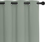 NICETOWN Sage Green Blackout Curtains for Bedroom/Living Room 132 Inch Length - Thermal Insulated Room Darkening Grommet Top Window Curtains (100 by 132 - Inch, 1 Panel)