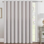 H.VERSAILTEX Blackout Patio Curtains 100 x 96 Inches for Sliding Door Extral Wide Blackout Curtain Panels Thermal Insulated Room Divider - Grommet Top, 8' Tall by 8.5' Wide - Stone