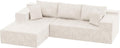 Homall 108" Modular Sectional Sofa, Boneless Couch with L-Shape Chaise, Cloud Couch with Deep Seat Upholstered, No Assembly Required for Living Room, Bedroom (Chenille, Beige)