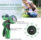 J&B XpandaHose 100ft Expandable Garden Hose – Ultra-Strong 3750D, 4-Layer Latex Core, Brass 3/4" Connectors, 10-Pattern Nozzle & Storage Bag – Lightweight, Kink-Reducing, Leak-Resistant