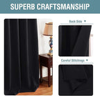 H.VERSAILTEX 100% Blackout Bedroom Curtains Drapes 63 Inch Length Thermal Insulated Window Curtain Panels Energy Efficient Grommet Top Winter Curtain - Solid in Jet Black (One Panel), 52" W x 63" L
