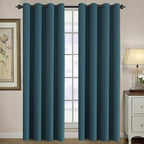 H.VERSAILTEX Blackout Curtain for Living Room Thermal Insulated Window Treatment Curtain Extra Long 108 inch Length Energy Saving Solid Grommet Top Blackout Drape, One Panel, Dark Teal, 52"W x 108"L