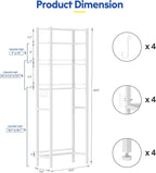 samstar 4 Tier Over The Toilet Storage Rack, Bathroom Organizer Shelves Cabinet Above Toilet, with Adjustable Height Freestanding Shelf Space Saver, White