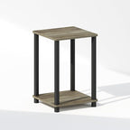 Furinno Turn-N-Tube Night Stand, 2-Tier Open Shelf Design Nightstand, Toolless Bedside Table, End Table, Side Table, for Bedroom, Closet, Dorm, French Oak