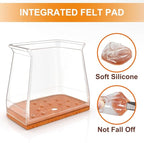 24 Pcs Chair Leg Floor Protectors for Hardwood Floors Square Silicone Covers to Protect Wood Tile Floors Felt Pads Furniture Leg Caps Anti-Scratch Reduce Noise (Fit:1-1/16" to 1-5/8")