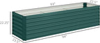 Outsunny 8 x 2 x 2ft Galvanized Raised Garden Bed Kit, Outdoor Metal Elevated Planter Box with Safety Edging, Large Raised Bed for Growing Flowers, Herbs and Vegetables, Green