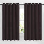 NICETOWN Blackout Curtain Panels 66 inches - Light Reducing Thermal Insulated Solid Grommet Blackout Curtains/Panels/Drapes for Living Room (Set of 2, 66 inches by 66 Inch, Toffee Brown)