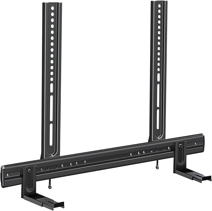 Mounting Dream Soundbar Mount, Heavy Duty Soundbar Wall Mount for Sound Bars with Holes/Without Holes Up to 26.5 LBS, Soundbar Bracket Height Adjust, No-Slip Base Holder Extends 3.44”-6.06”, MD5428