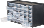 CRAFTSMAN Storage Organizer, 30 Small Drawer Modular Storage System, Easily Stackable, Plastic, Black, White (CMST40730)