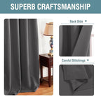 H.VERSAILTEX Blackout Curtain for Living Room Thermal Insulated Window Treatment Curtain 54 inch Length Energy Saving Solid Grommet Top Blackout Drape, One Panel, Charcoal Gray, 52" W x 54" L