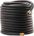 WiseFlow Garden Hose 150FT x 5/8", Heavy Duty Rubber Hose, Water Hose with Five Layered Braiding, Male Female Fittings, 1000PSI Burst, 300PSI Working (Black)