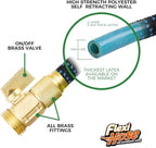 Flexi Hose Expandable Garden Hose with 8 Function Nozzle, 100FT - Lightweight Retractable Garden Hose, Water Hose - No-Kink Flexibility, 3/4 Inch Solid Brass Fittings and Double Latex Core