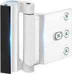 Home Security Door Reinforcement Lock - Safety Child Proof Door Locks With 8 Screws for Inward Swinging Front Doors, Extra Add a Kids Lock Inside Withstands 800 lbs Deadbolt Latch Guard Bedroom, White
