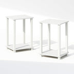 Furinno Simplistic Night Stand Set of 2, 2-Tier Small Nightstand with Open Shelf, Toolless Bedside Table, End Table, Side Table, for Bedroom, Closet, Dorm, White