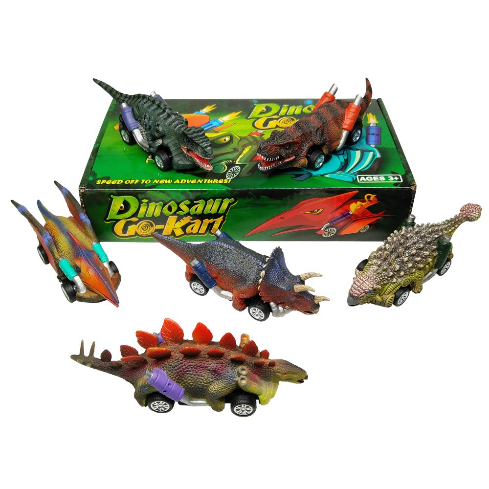 DINOBROS 6-Pack Dinosaur Pull Back Cars