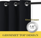 NICETOWN Black Out Blinds for Sliding Doors - Extra Wide Heat Blocking Patio Glass Door Drape, Room Divider Curtain for Apartment (Black, 100 inches Width x 108 inches Length)