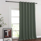 NICETOWN Blackout Sliding Glass Door Curtains, Room Darkening Thermal Insulated Curtains for Living Room Bedroom, Extra Wide Window Drapes, 1 Panel, W80 x L118, Dark Mallard