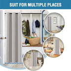 H.VERSAILTEX Doorway Curtain Blackout Closet Door Curtain Room Divider Window Treatment Curtain for Bedroom Thermal Insulated Privacy Drape Soundproof Grommet, 42 x 80 inches, 1 Panel, Stone