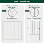 FXW Garden Fence Outdoor for The Yard – 24in(H) x 15.2ft(L) Heavy Duty Metal Animal Barrier for Dog and Rabbit, Decorative Dog Fence, 8 Panels, White
