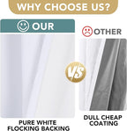H.VERSAILTEX Linen Blackout Curtains 72 Inches Long 100% Blackout Thermal Insulated Textured Linen Look Curtain Draperies Anti-Rust Grommet, Energy Saving with White Liner, 2 Panels, Bright White