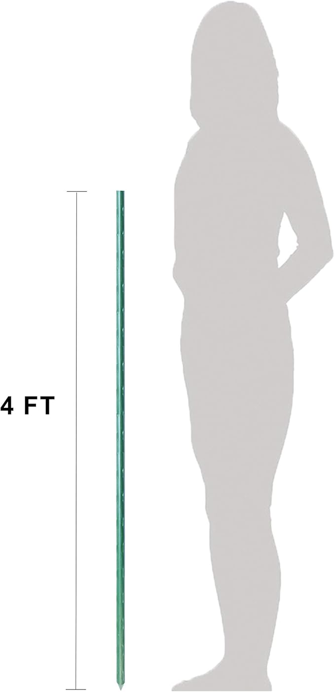 WAENLIR Garden Stakes 48 inch 4ft Sturdy Tomato Stakes, Plant Stakes for Outdoor Plants, Plant Support Sticks for Gardening, Pack of 50