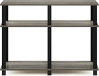 Furinno Romain Turn-N-Tube Stand for TV up to 40 Inch, 40-Inch, French Oak/Black