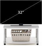 Furinno Turn-N-Tube Printer Stand with Storage, 2-Tier Printer Table, Under Desk Printer Stand, Toolless Assembly, for CPU, Office Supplies, Home Office, White Oak