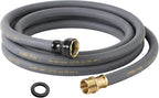 Garden Hose 5/8" x 15ft Brass Rubber Heavy Duty Water Hose 600 PSI Burst Pressure, Durable Flexible Hose for Yard, Car Wash, Pets Gray