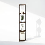 Furinno Turn-N-Tube Storage Shelves, 5-Tier Book Shelf, Corner Shelf, Toolless Open Shelves, for Organization and Storage, Living Room, Home Office, Hallway, Bedroom, Walnut
