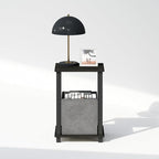 Furinno Simplistic Night Stand, 2-Tier Small Nightstand with Open Shelf, Toolless Assembly Bedside Table, End Table, Side Table, for Bedroom, Closet, Dorm, Espresso