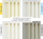 NICETOWN Off White Linen Curtains 84 inch Length, Grommet Privacy Added Thick Flax Not See Through Window Treatments Semi Sheer Drapes for Bedroom/Living Room, W55 x L84, 2 Panels